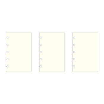 3x 32pc Filofax Pocket Notebook Paper Refill Plain White