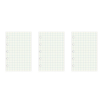 3x 32pc Filofax Pocket Notebook Paper Refill Squared White