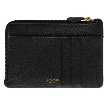 Filofax Classic Stitch Soft Zip Card Holder Black 15.5cm