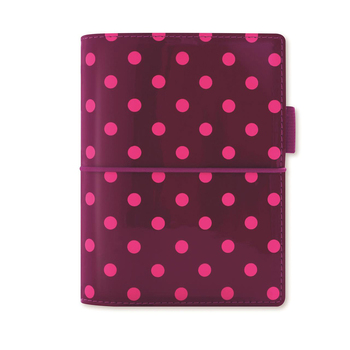 Filofax Domino Patent Pocket Organiser Aubergine/Spots