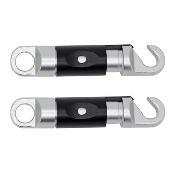 2PK Connect Aluminum Carabiner Locklip Micro Key Holder Black/Silver 14cm