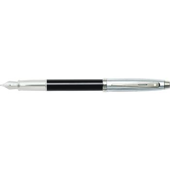 Sheaffer 100 Brushed Chrome Cap/Black Barrel Fountain Pen