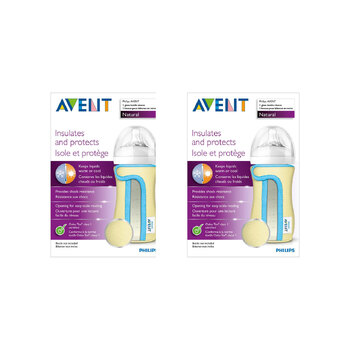 2PK Philips Avent Natural Glass Sleeve/Baby Bottle Insulated Cover 240ml