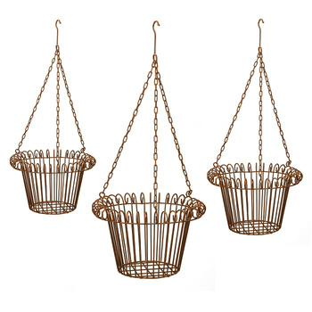 3pc Hanging Basket 32/37/42cm Metal Plant Holder - Merry