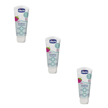 3PK Chicco Nursing Baby 50ml Flouride-Free Toothpaste Strawberry 12m+