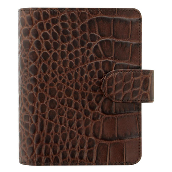 Filofax Classic Pocket Organiser Crocodile Leather Chestnut