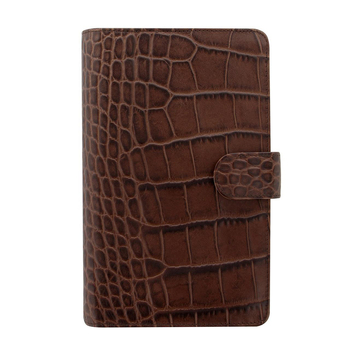 Filofax Classic Personal Compact Organiser Crocodile Leather - Chestnut