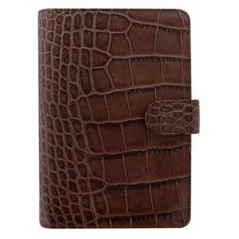 Filofax Classic Personal Organiser Crocodile Leather Chestnut 20cm