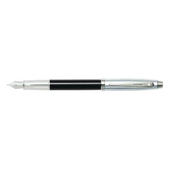 Sheaffer 100 Fountain Pen Medium Nib Lacquer/Chrome Black