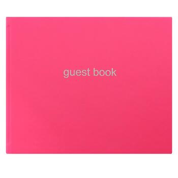 Letts Dazzle Quarto Lined Guest Book Landscape Pink Home Office Stationery