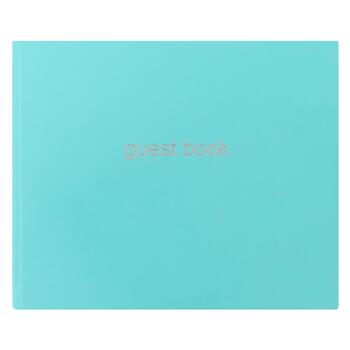 Letts Dazzle Quarto Lined Guest Book Landscape Turquoise Home Stationery