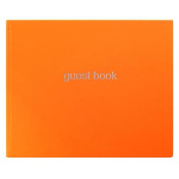 Letts Dazzle Quarto Lined Guest Book Landscape Orange Home Stationery