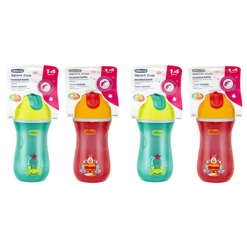 2PK Chicco Nursing Baby Insulated 266ml Silicone Straw Cup 14m+ Assorted