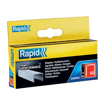 2500PK Rapid Galvanised Flatwire 53/12mm Staples For Stapler Gun