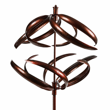 Garden 205cm Metal East Meets West Windmill Outdoor Decor - Bronze