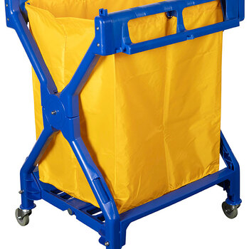 Cleanlink 95x71cm Scissor Trolley Bin w/ Collection Bag - Blue