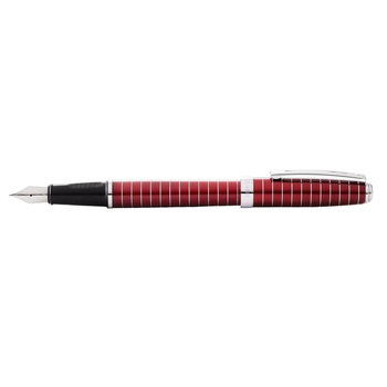 Sheaffer Prelude Fountain Pen w/ Engraved Lines Red Lacquer