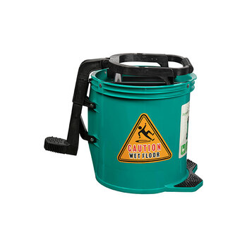 Cleanlink Heavy Duty Mop 16L Plastic Bucket Wringer - Green