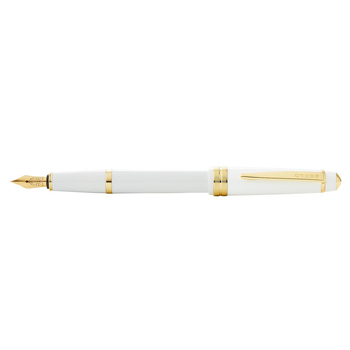 Cross Bailey Light Gloss Medium Fountain Pen Writing Stationery White/Gold