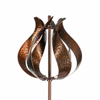 Garden Metal 190cm Wind Spinner Tulip Outdoor Decor - Bronze