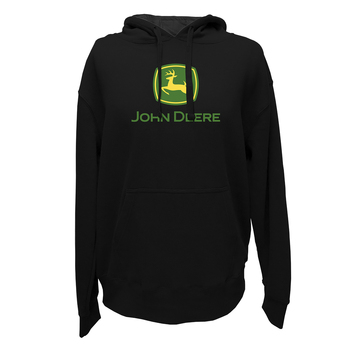 John Deere Men/Unisex Size S Logo Fleece Hoodie Black 