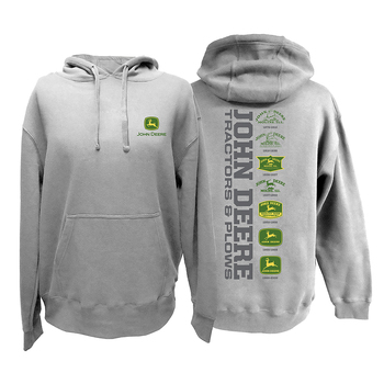 John Deere Logo Graphic Men's/Unisex Hoodie Oxford Grey Large