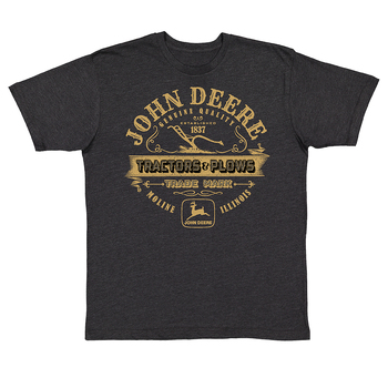 John Deere Tractors & Plows Graphic T-Shirt Black Heather 2XL