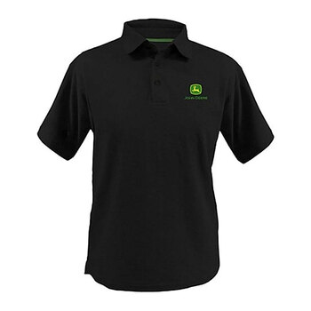 John Deere Size Small Mens Polo Shirt w/ Logo - Black