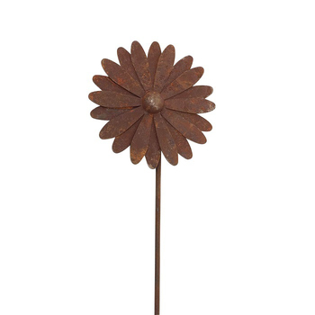 Daisy 60cm Metal Rust Flower Ornament Garden Decor Small - Brown