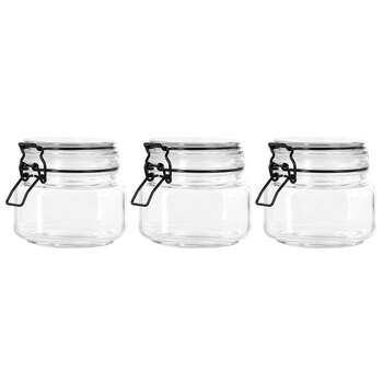 3PK Lemon & Lime Fido 500ml/11cm Glass Clip Jar