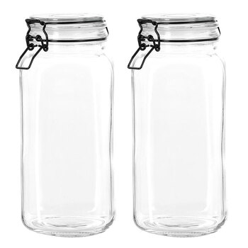 2PK Lemon & Lime Fido 2.1L/26cm Glass Clip Jar