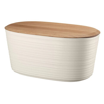 Guzzini Tierra 39.2x23.2cm Bread Bin w/ Bamboo Breadboard Top White