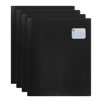 4PK Marbig Pro 20-Pocket Refillable Display Book - Black