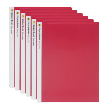 6PK Marbig 20-Pocket Non-Refillable Document Display Book - Red