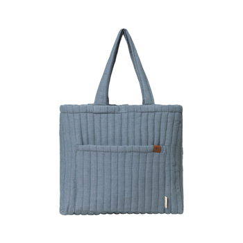 Fabelab Quilted 50x39cm Tote Bag - Chambray Blue Spruce