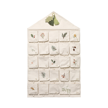 Fabelab Yule Greens Embroidered 82cm Christmas Advent Calendar - Natural