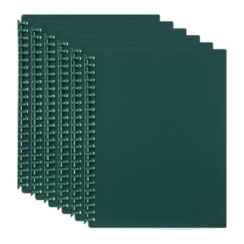 6PK Marbig 20-Pocket A4 Refillable Document Display Book - Dark Green