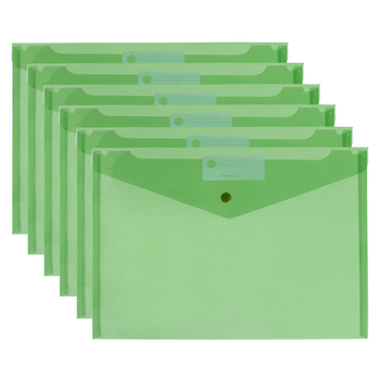 10PK Marbig PP A4 Doculope 150pg Paper Document Wallet - Green