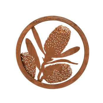 Wall Art 60cm Banksia Corten Steel Ornament Decor - Large