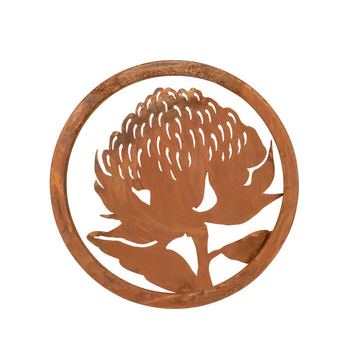 Wall Art 60cm Waratah Corten Steel Ornament Decor - Large