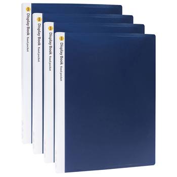 4PK Marbig 40-Pocket Non-Refillable A4 Display Book - Navy Blue