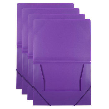 4PK Marbig Document A4 File Organiser w/ Elastic - Purple