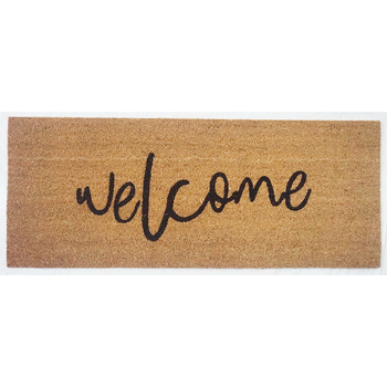 Premium Coir Welcome Mat 39x119CM Coconut Coir Natural & Black