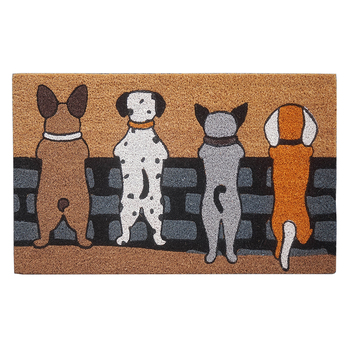 Solemate Latex Dogs on Fence 45x75cm Outdoor Doormat