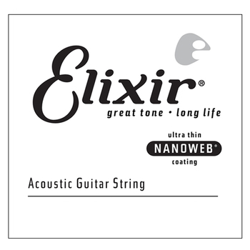 Elixir #15156 Acoustic Nanoweb Guitar 0.056 Single String 80/20 Bronze