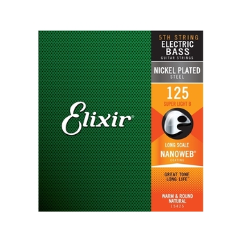 Elixir #15425 Bass Guitar Nanoweb Coating 0.125 Single String