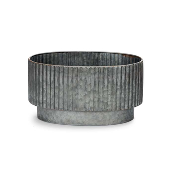 3pc Pot Oblong Ribbed Outdoor Planter Yard/Patio Garden Decor Charcoal