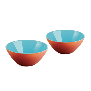 2pc Guzzini My Fusion 12.5cm Plastic Bowls - Coral/Sea Blue