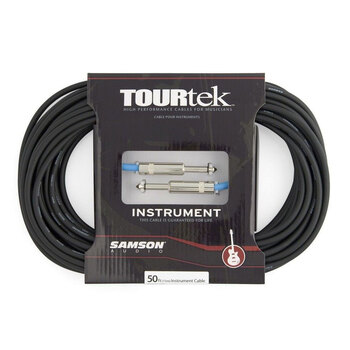 Tourtek 15.24m Male Instrument Cable Jack Connector Cord Black