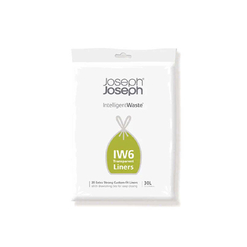 20pc Joseph & Joseph IW6 30L/31.5cm Custom-Fit Bin Liners - Clear